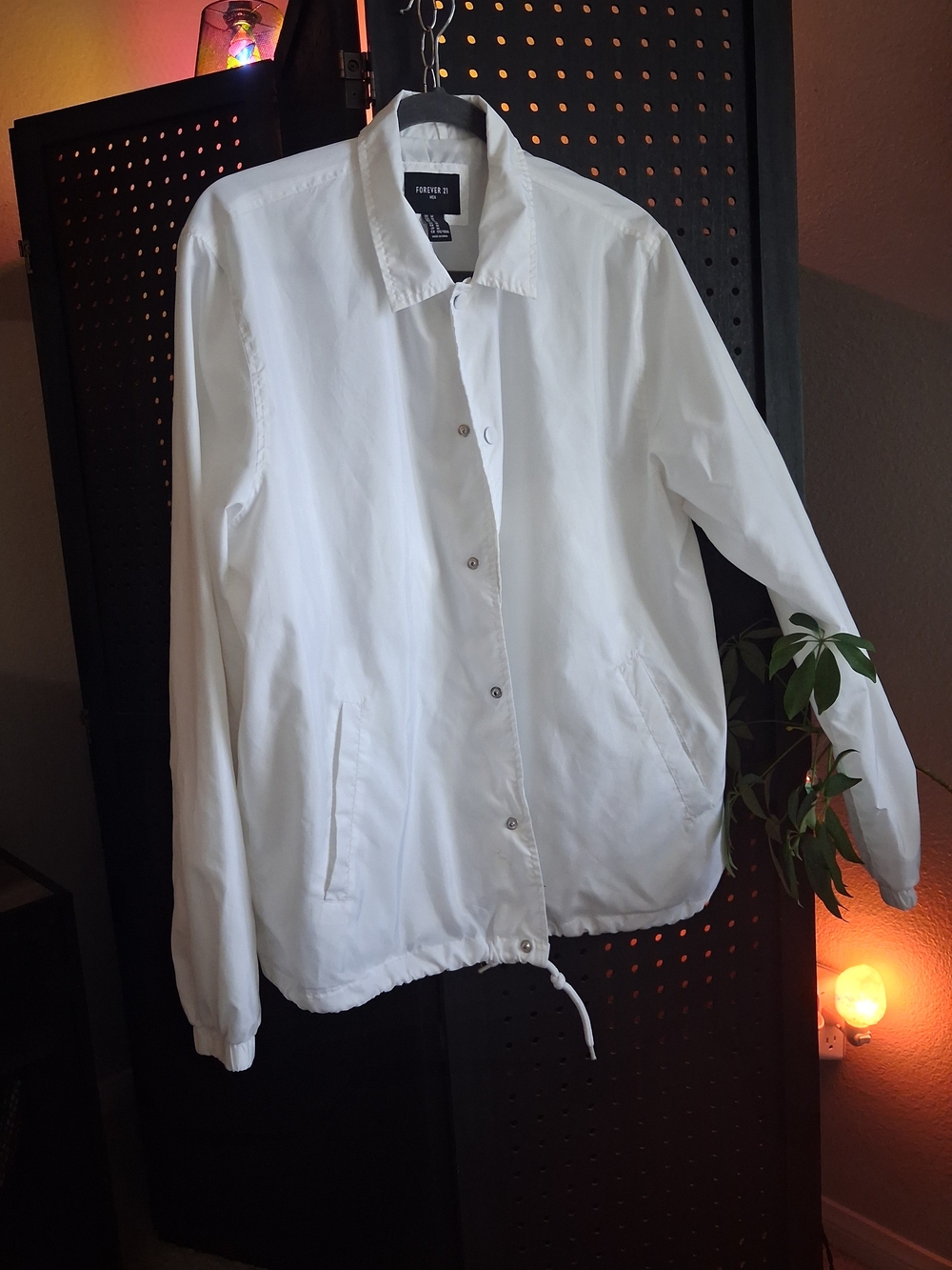 Forever 21 Men -  Lightweight Coaches  Jacket. White
